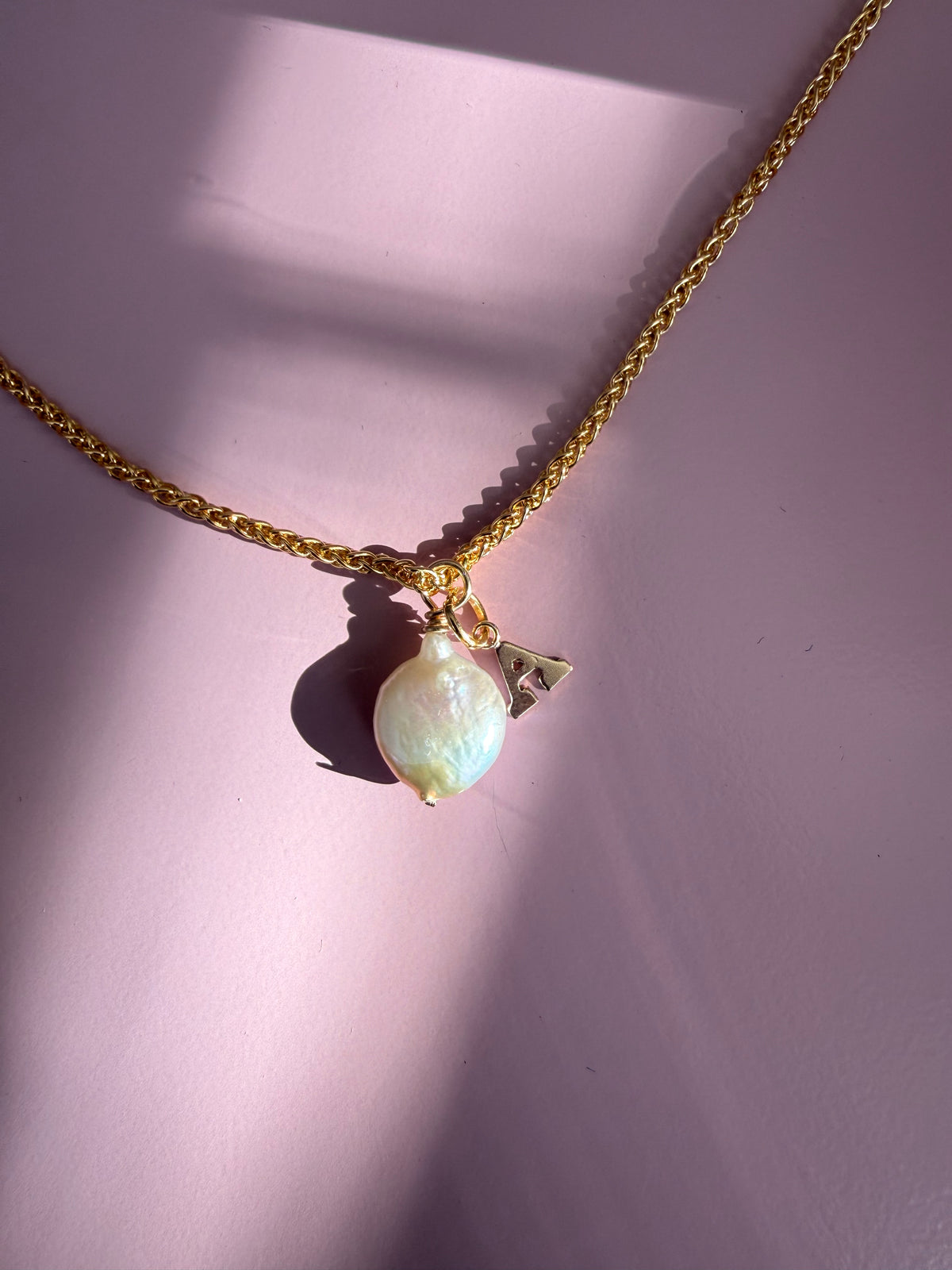 Handcrafted Gold-Filled Pearl Necklace - Personalized Initial Pendant