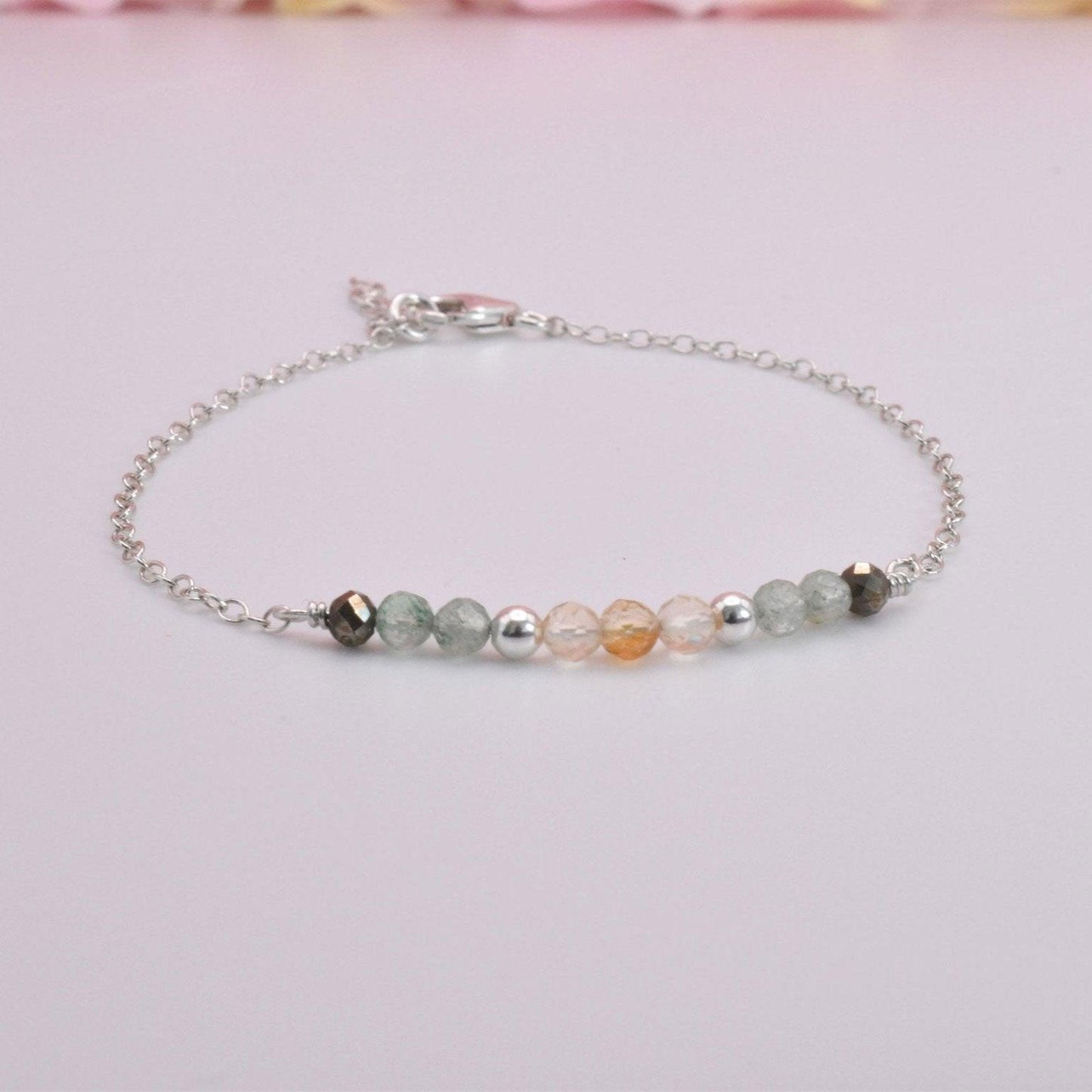 Dainty Wealth and Good Luck Gemstone Bracelet - 3Rosebudsco.com