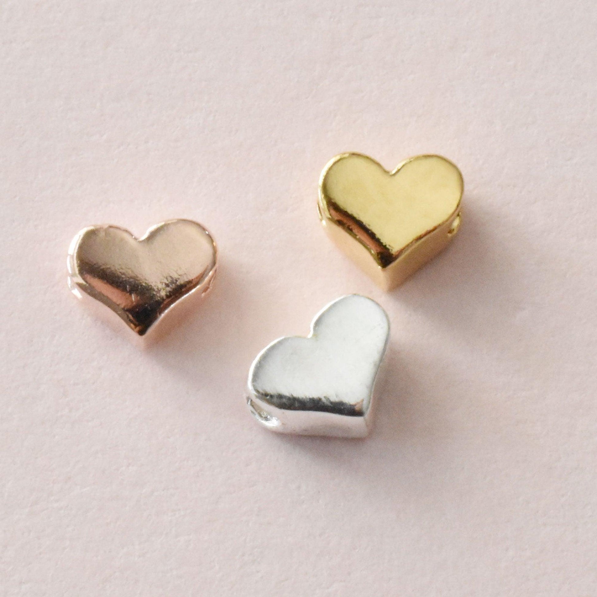 Girls heart necklace with pink opal, aquamarine or rainbow moonstones - 3Rosebudsco.com