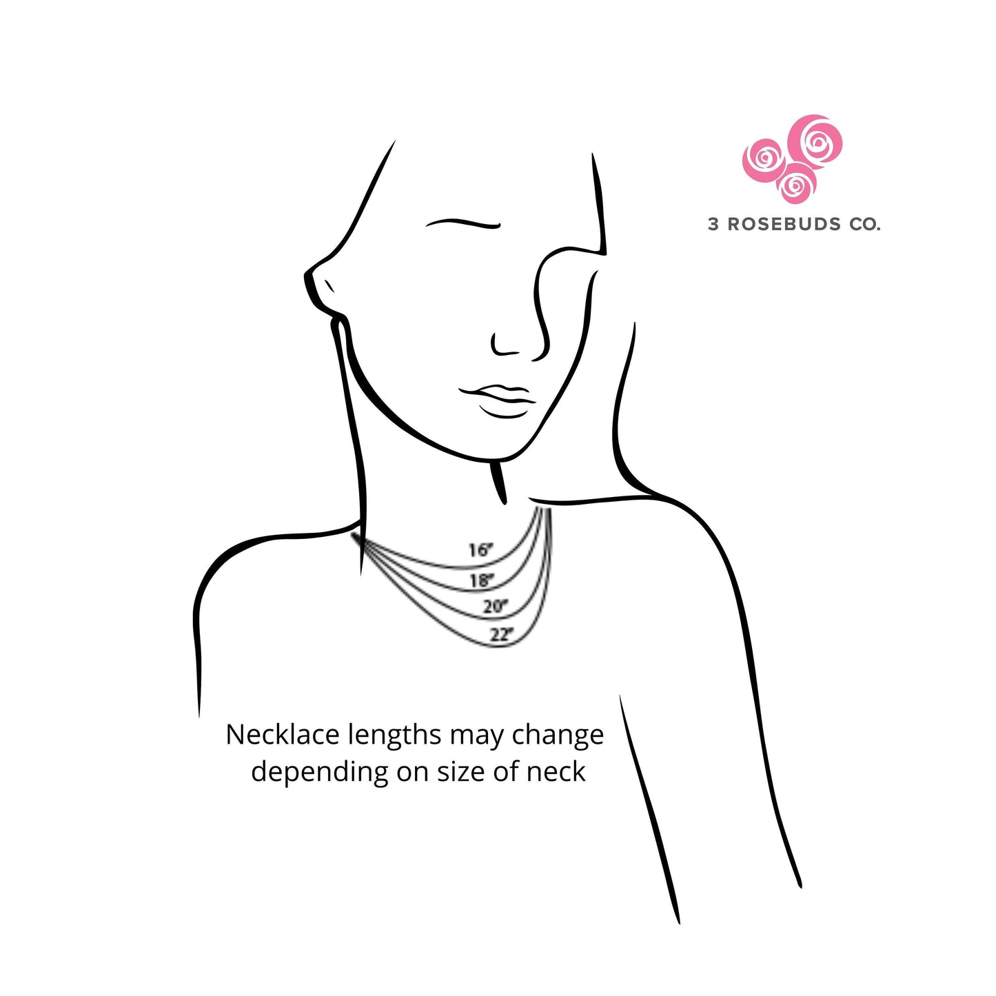 Necklace Length Options - 3Rosebudsco.com
