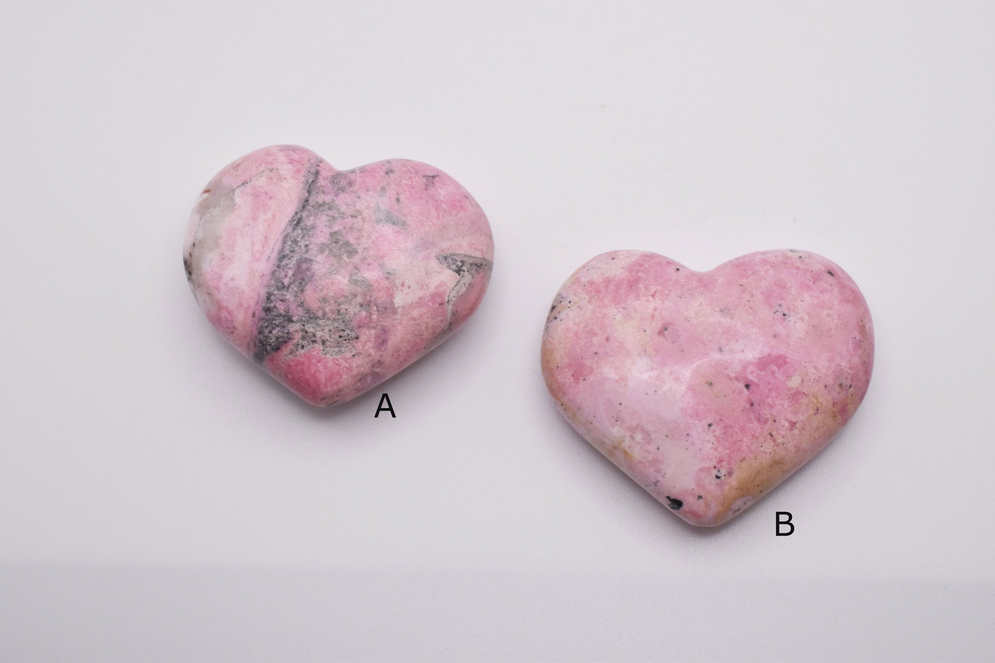 Peruvian Rhodonite Hearts for heart Chakra Healing