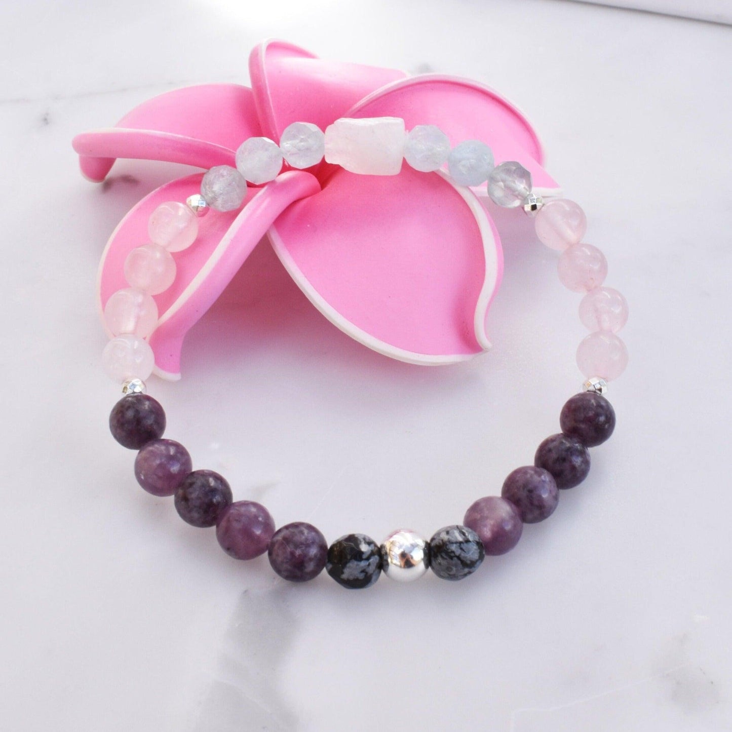I am Calm Gemstone Bracelet - Reiki Infused Jewelry - 3Rosebudsco.com