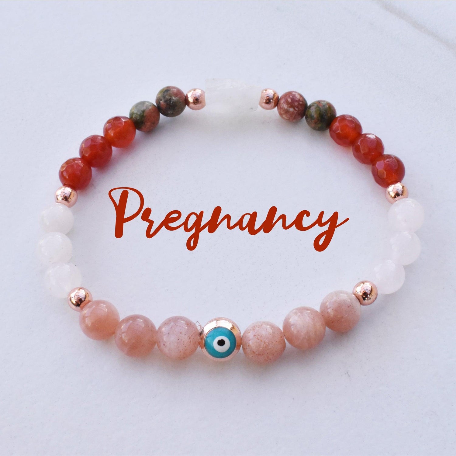 Best selling evil eye protection pregnancy bracelet to help keep all negative energy away from future mamas.  