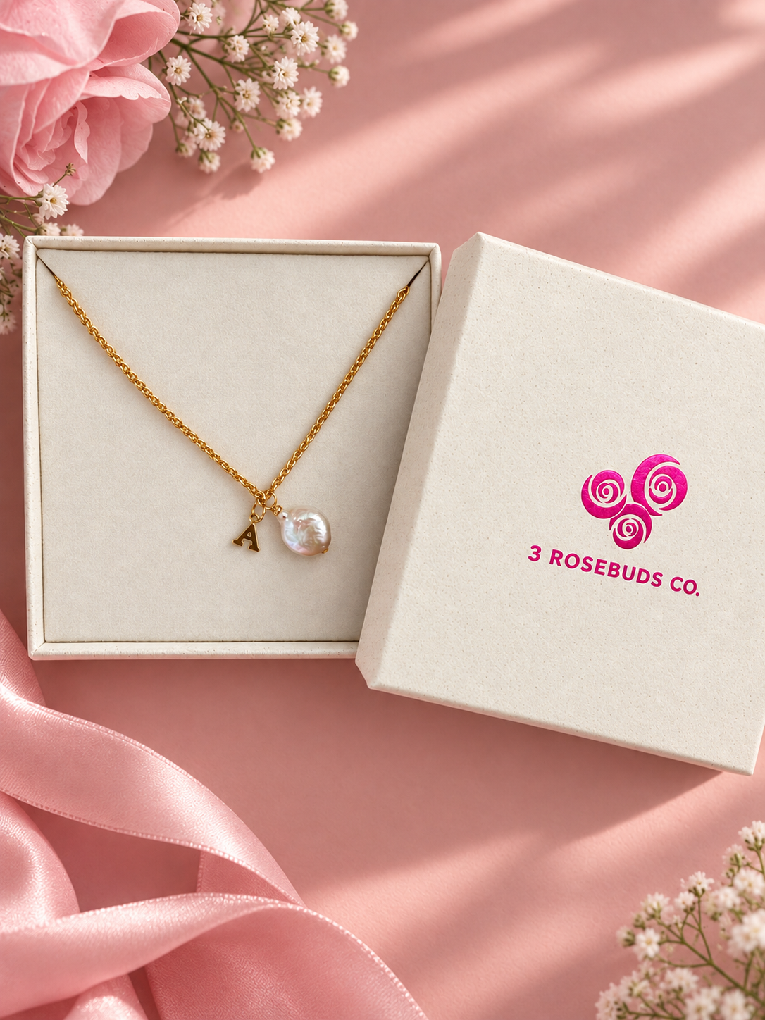 Handcrafted Gold-Filled Pearl Necklace - Personalized Initial Pendant