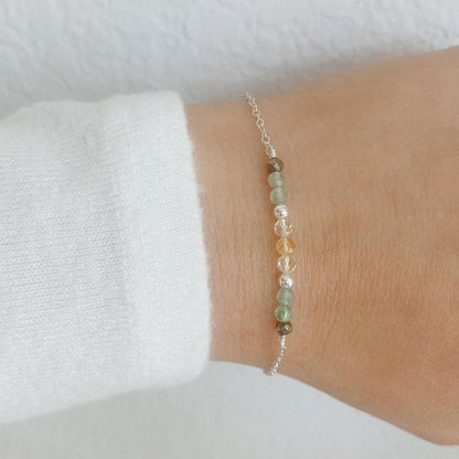 Dainty Wealth and Good Luck Gemstone Bracelet - 3Rosebudsco.com