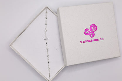Sterling Silver Dainty Cross Bracelet