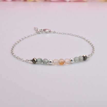 Dainty Wealth and Good Luck Gemstone Bracelet - 3Rosebudsco.com