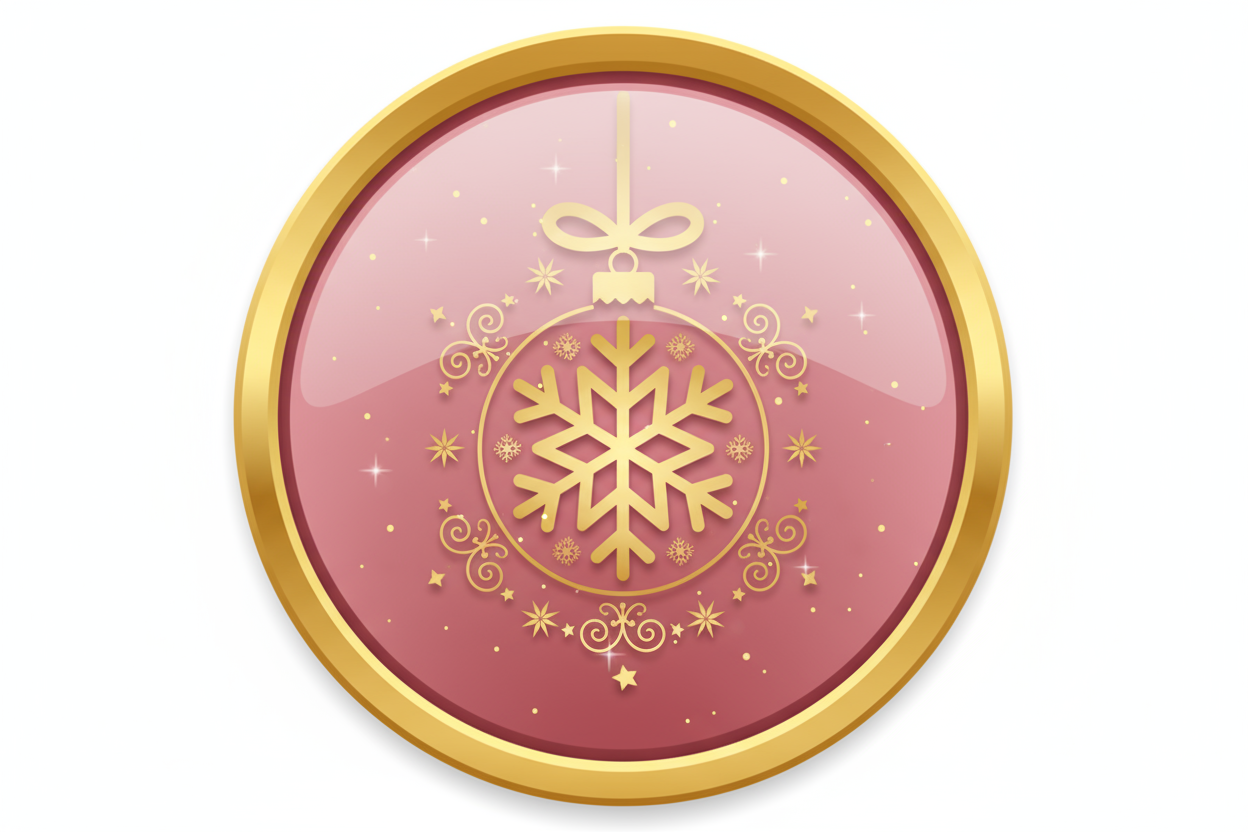 Holiday Icon in pink and gold