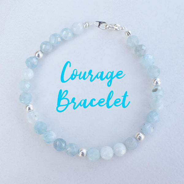 Aquamarine Bracelet for Courage & Strength - 3Rosebudsco.com