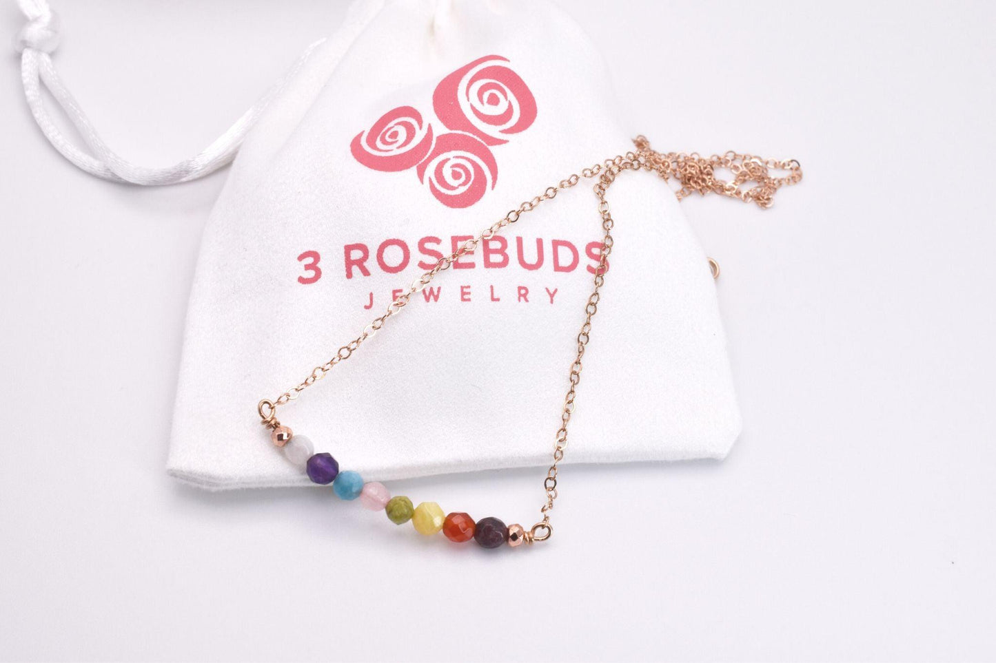 Seven Chakras Healing Gemstone Necklace - 3Rosebudsco.com