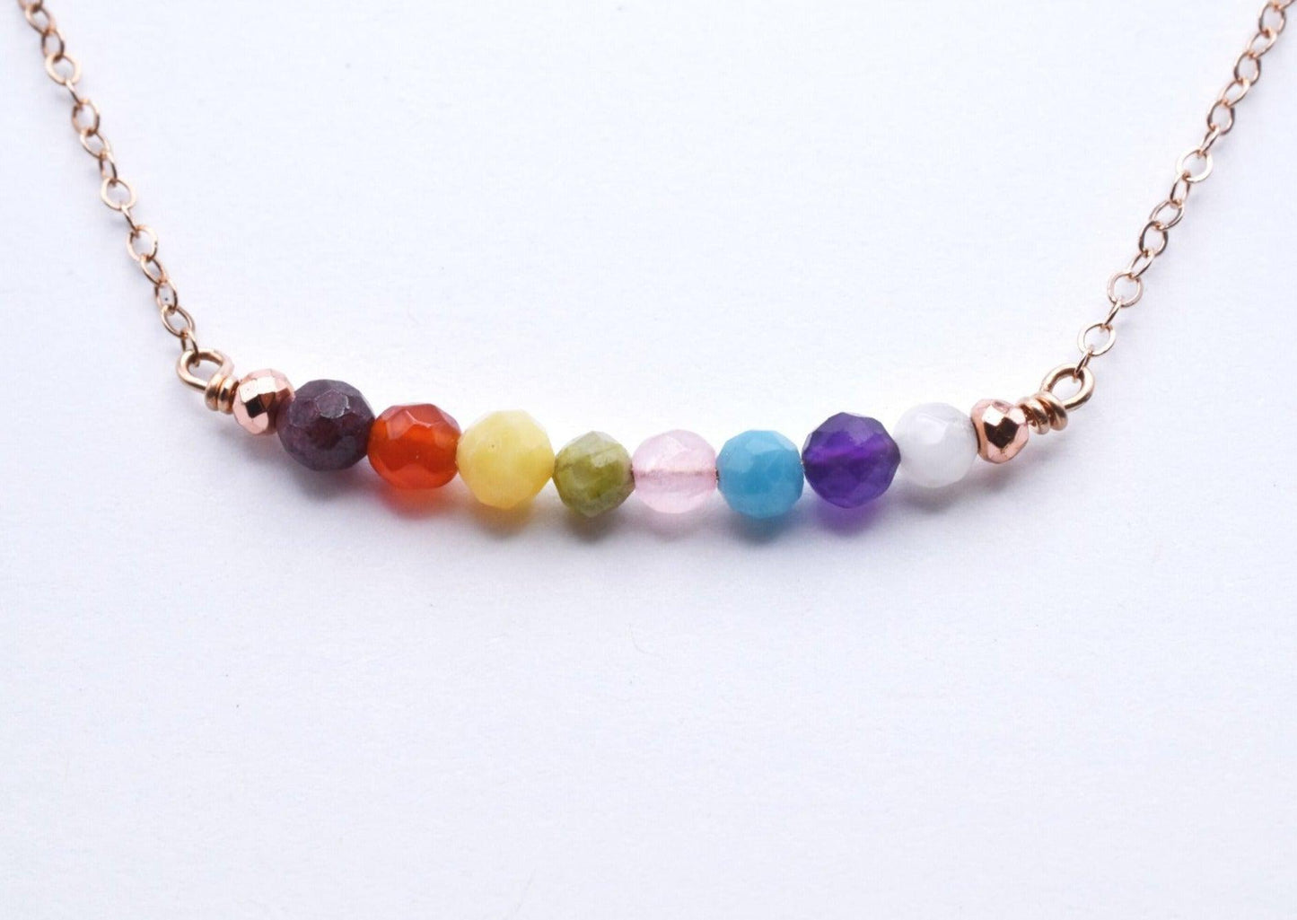 Seven Chakras Healing Gemstone Necklace - 3Rosebudsco.com