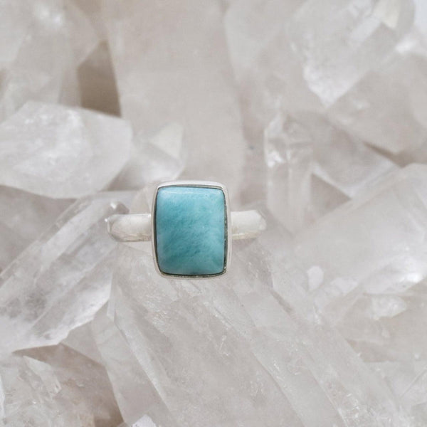 Sterling Silver Larimar Rings for Calming and Soothing Energetic Healing
