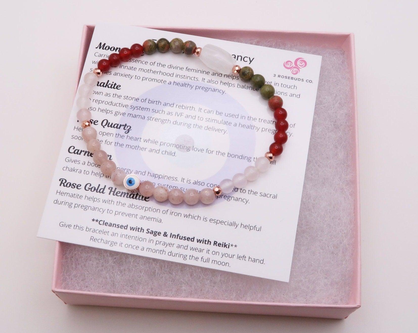 Positive Pregnancy with Evil Eye Fertility Bracelet Package and Meaning Card