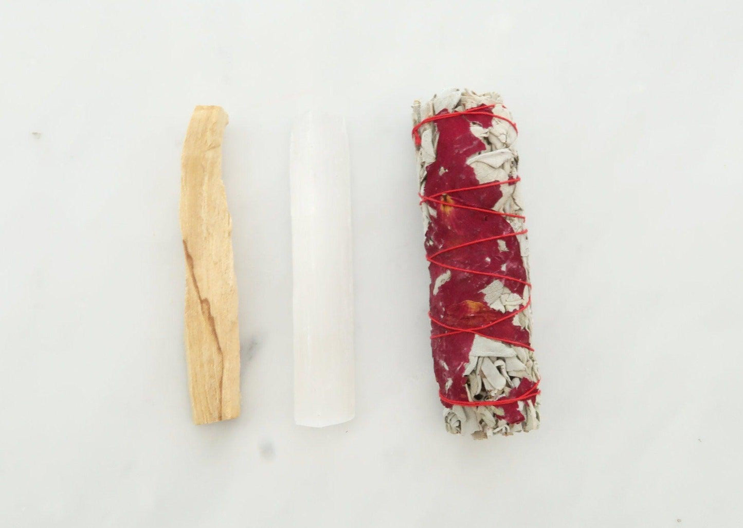 Energy Cleansing Kit with Organic White Sage Kit, Palo Santo, and Selenite - 3Rosebudsco.com