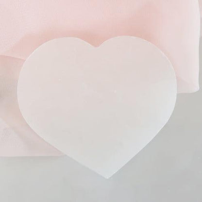 Selenite Heart Jewelry Charging & Cleaning Plate Infused with Reiki - 3Rosebudsco.com