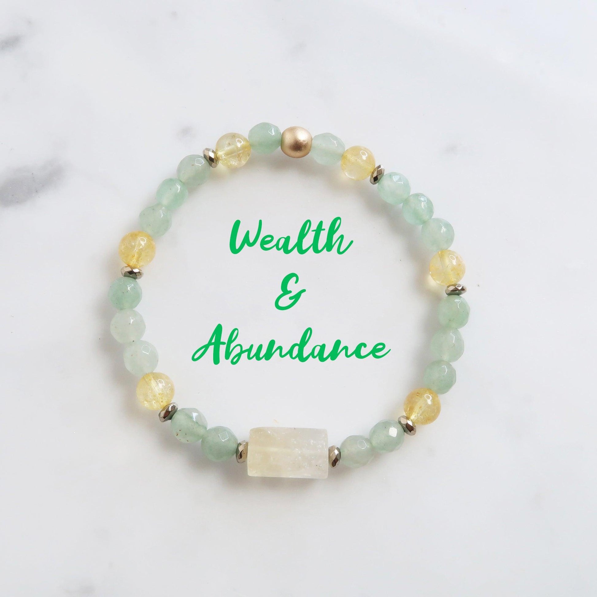 Wealth and Abundance Manifesting Bracelet - Reiki Infused Jewelry - 3Rosebudsco.com