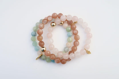 Rose Quartz Healing Gemstone Bracelet Infused with Reiki to Help you Attract Love - 3Rosebudsco.com
