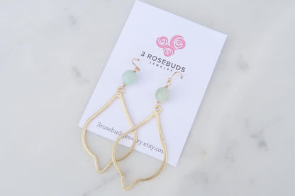 Teardrop Healing Gemstone Earrings - 3Rosebudsco.com