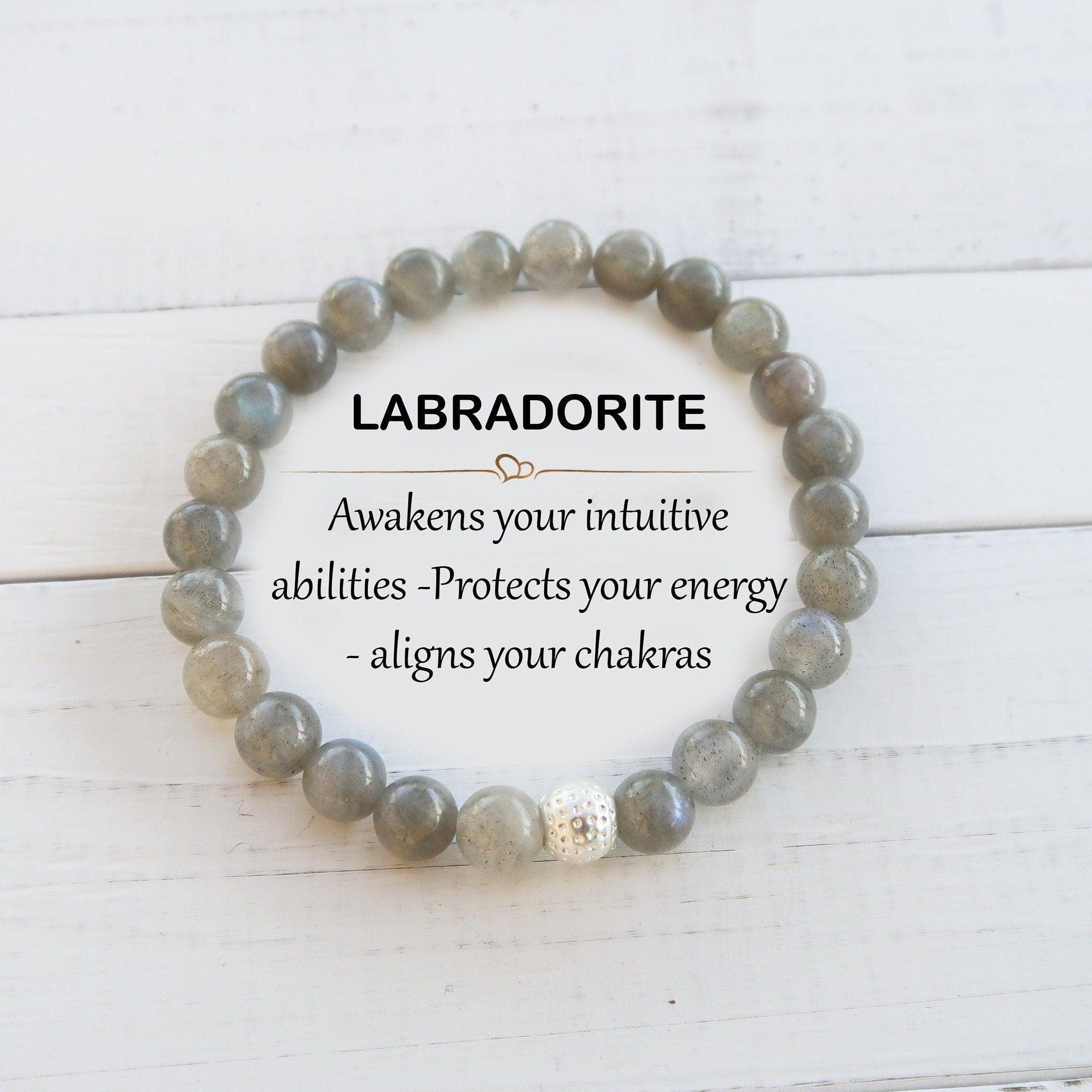 Labradorite Intuitive  Healing Gemstone Bracelet With Reiki Energy - 3Rosebudsco.com