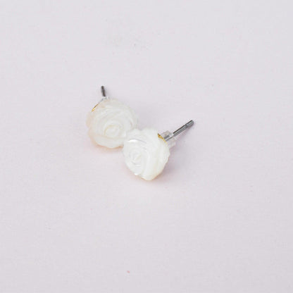 Girls Little Rosebuds Earrings with Mother of Pearls - 3Rosebudsco.com