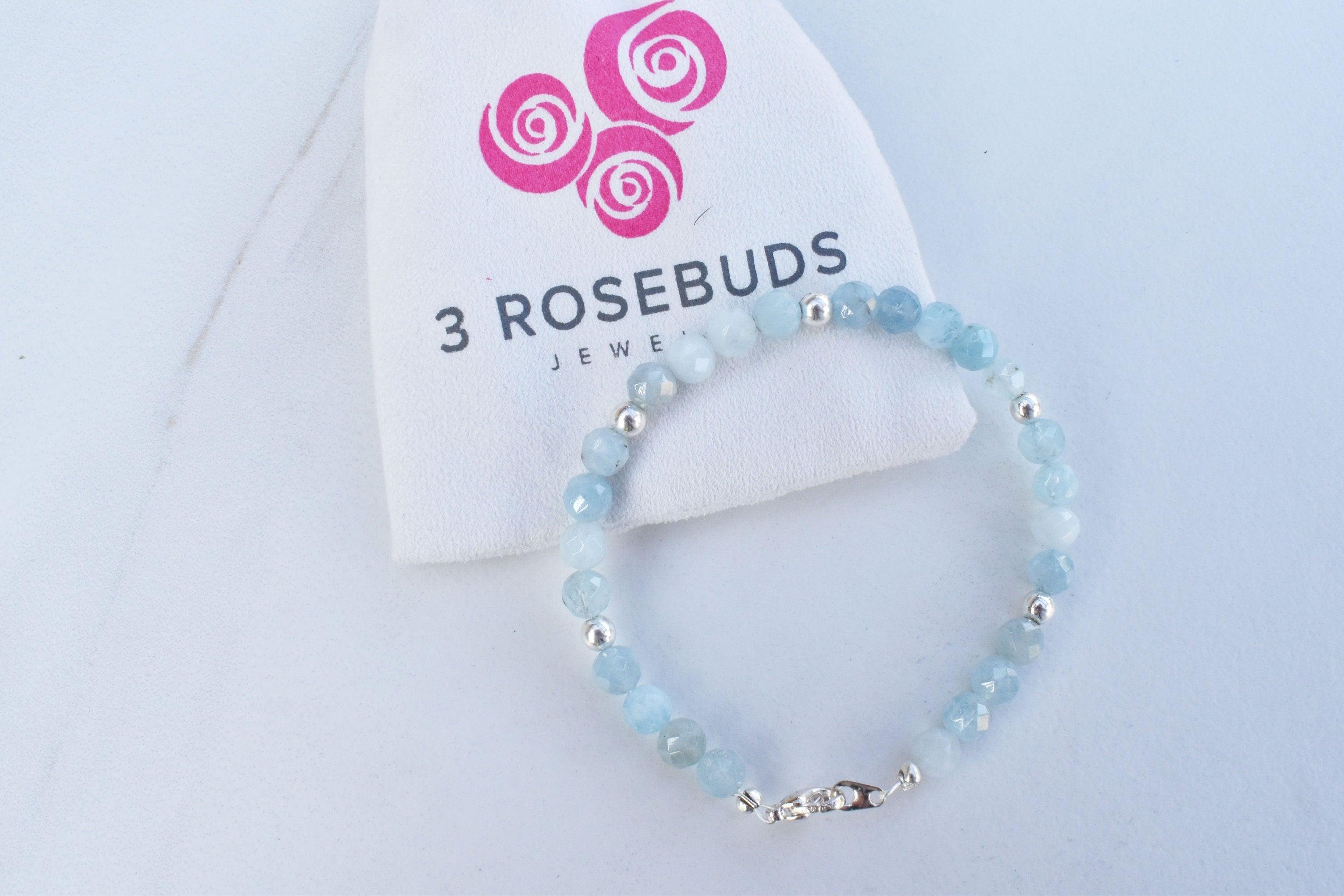 Aquamarine Bracelet for Courage & Strength - 3Rosebudsco.com
