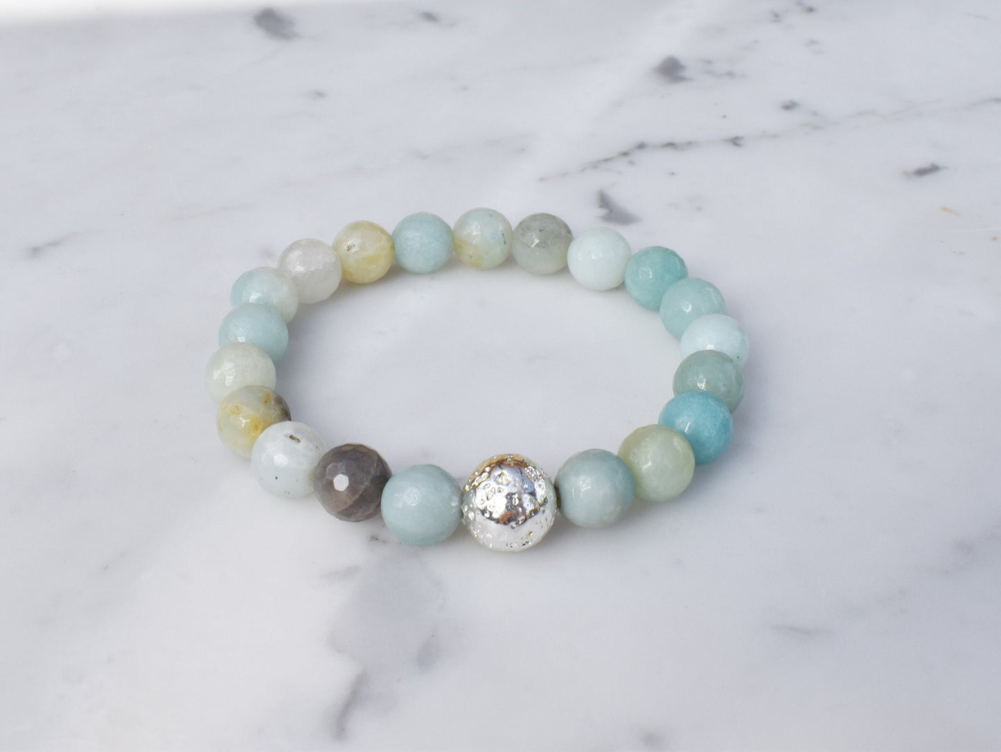 Positive Work Bracelet- Amazonite Healing Stone Bracelet- Empowerment Bracelet - Manifestation Stones - Gossip Pretection Bracelet - 3Rosebudsco.com