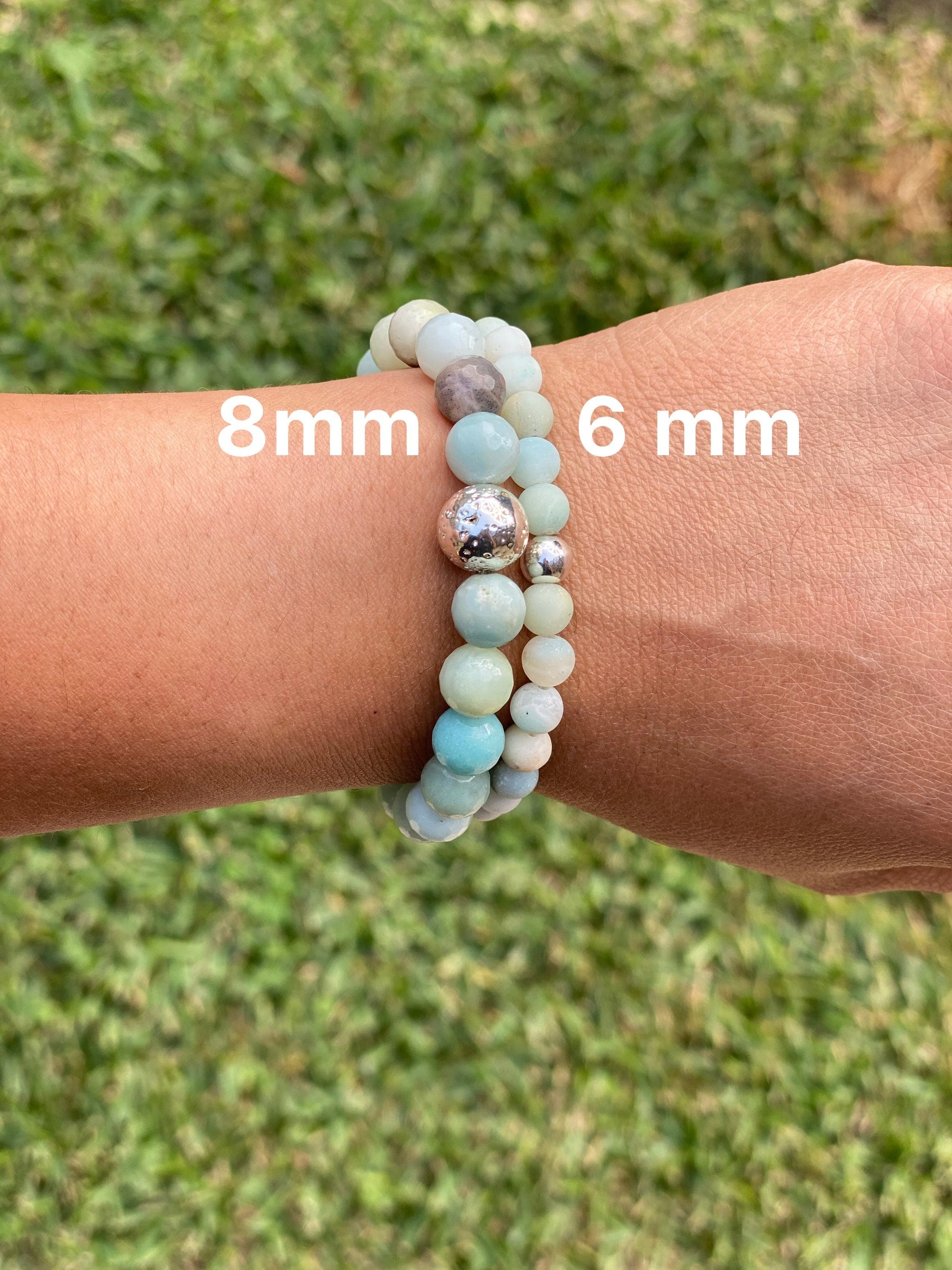 Positive Work Bracelet- Amazonite Healing Stone Bracelet- Empowerment Bracelet - Manifestation Stones - Gossip Pretection Bracelet - 3Rosebudsco.com