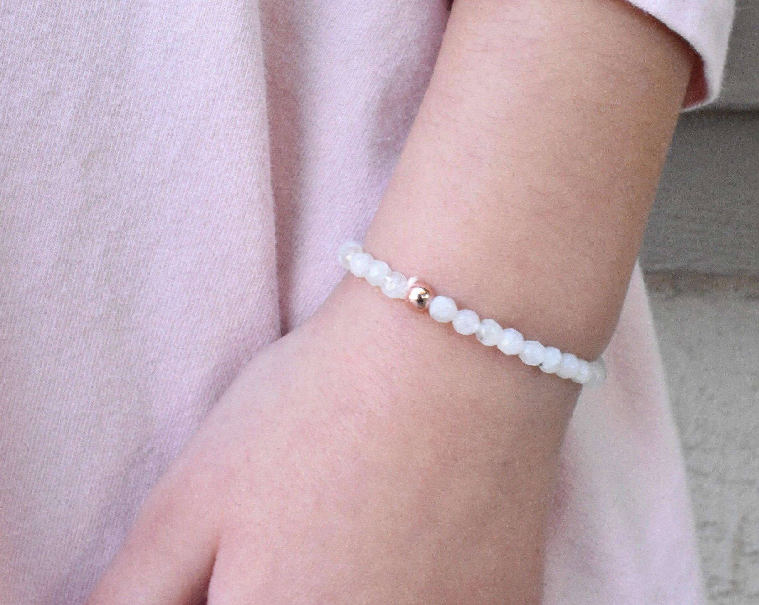 Kids moonstone healing gemstone bracelet. 
