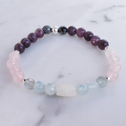 I am Calm Gemstone Bracelet - Reiki Infused Jewelry - 3Rosebudsco.com
