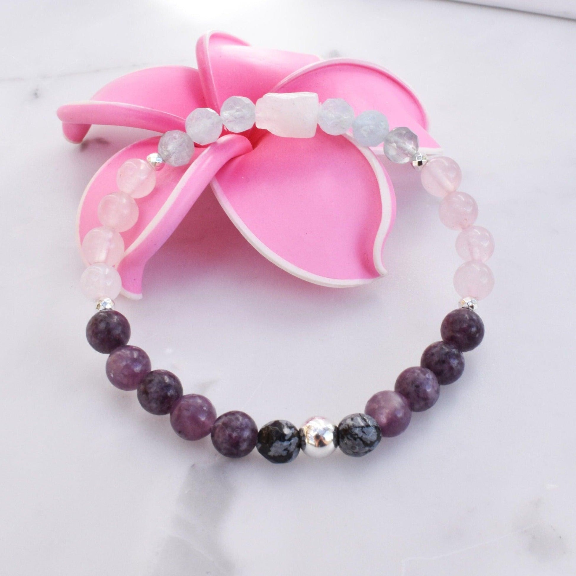 I am Calm Gemstone Bracelet - Reiki Infused Jewelry - 3Rosebudsco.com