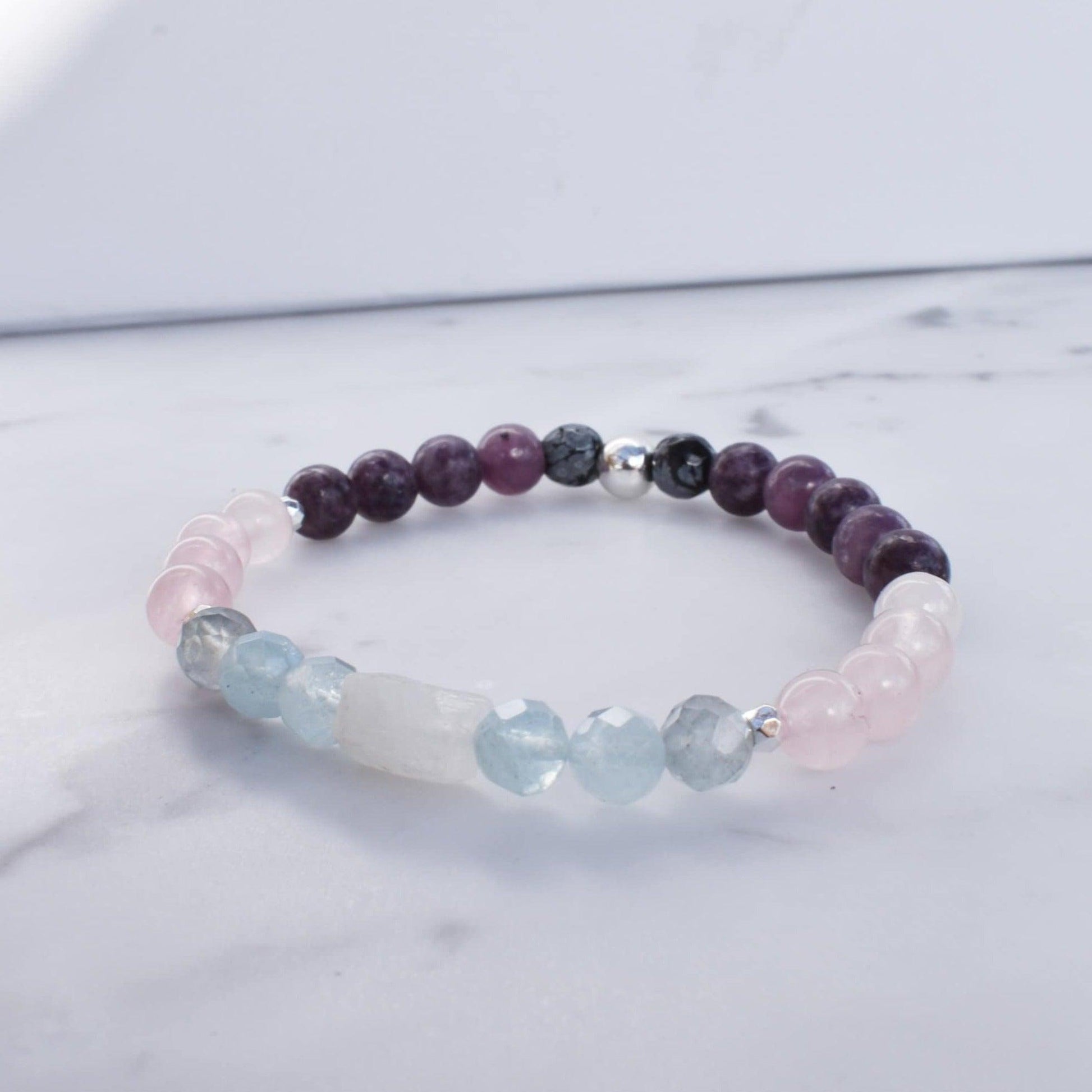 I am Calm Gemstone Bracelet - Reiki Infused Jewelry - 3Rosebudsco.com