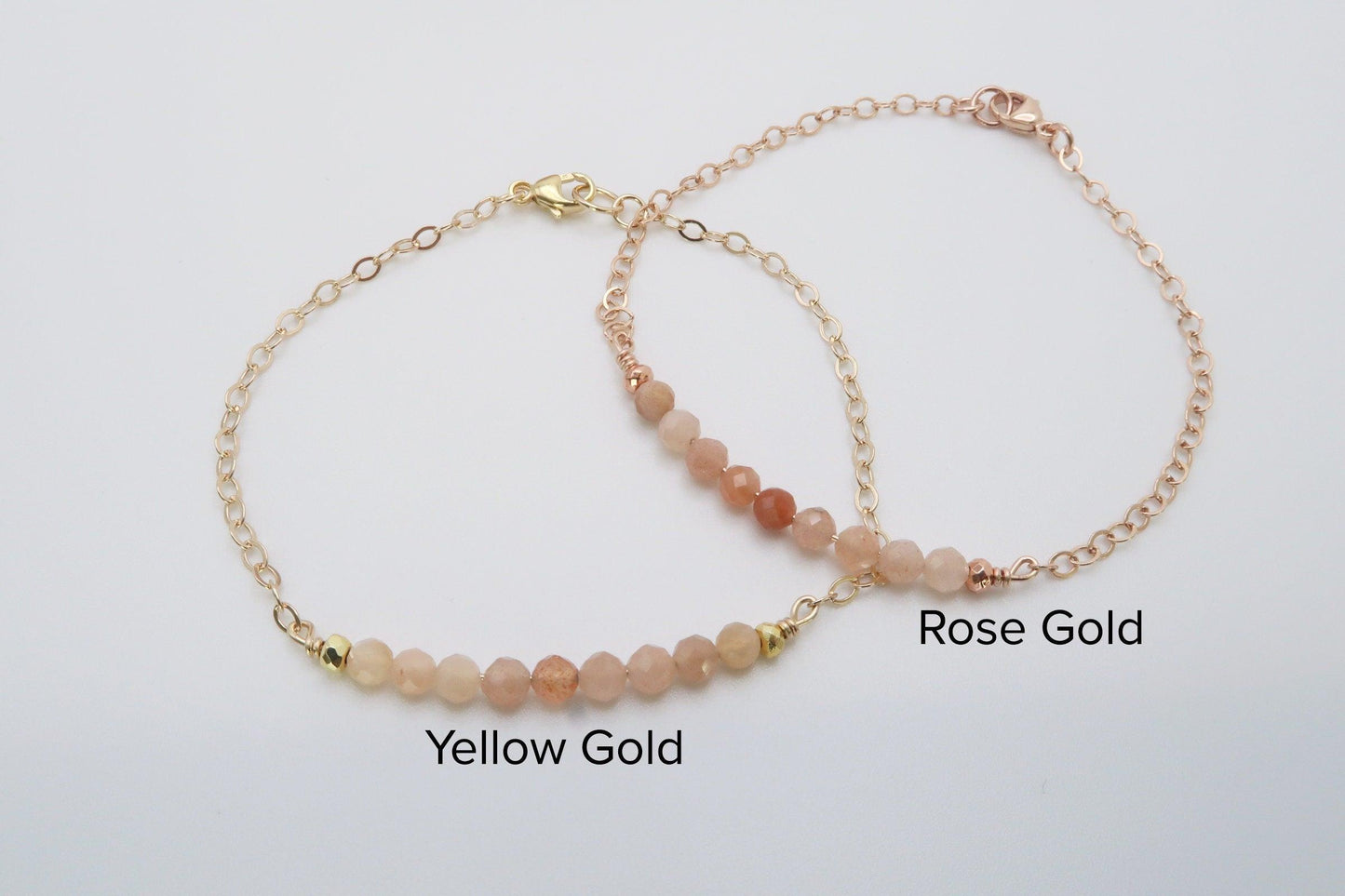 Dainty Peach Moonstone Fertility Bracelet - 3Rosebudsco.com