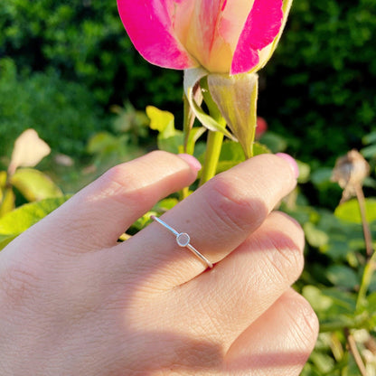 Dainty Moonstone Ring - 3Rosebudsco.com